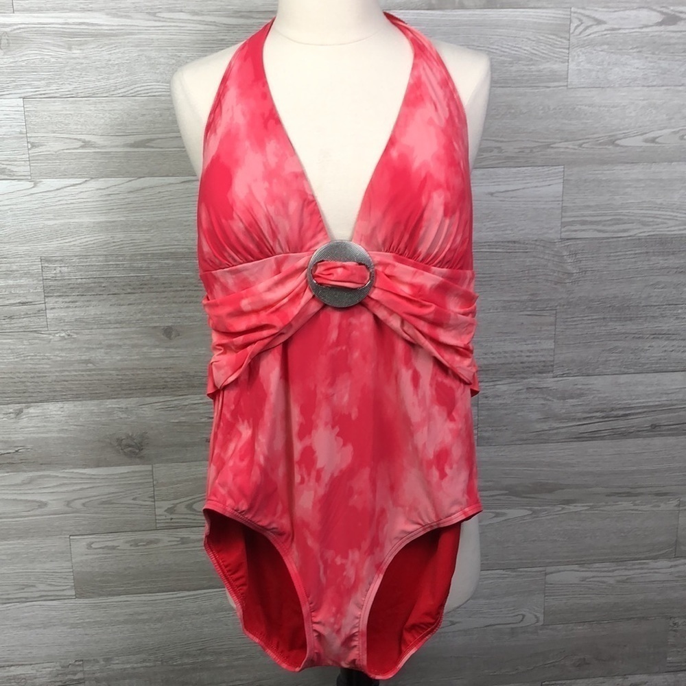 NWT Coco Reef Tie Dye One Piece Halter Swimsuit - Picture 2 of 11